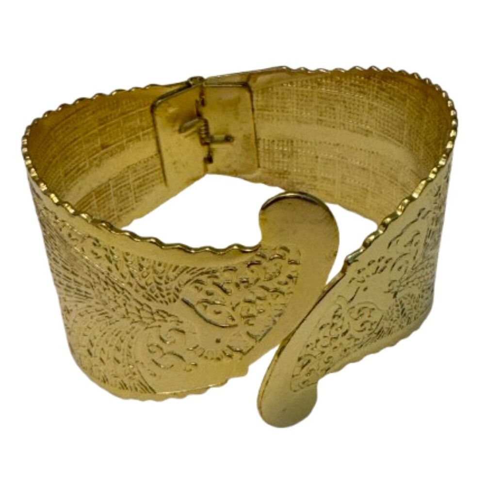 Golden Peacock Hinged Bracelet | Made in Egypt | NWT